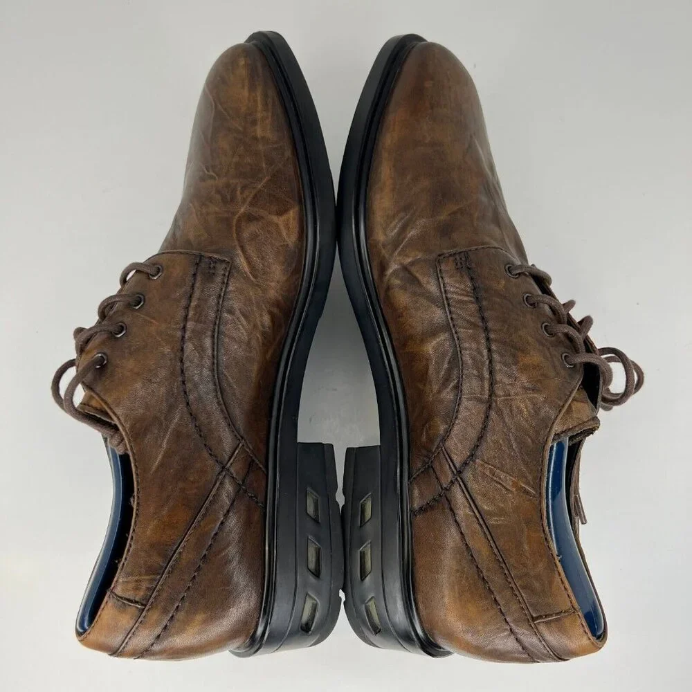 Rockport Mens APM12218 Brown Soft Leather Lace Up Plain Toe Size 9M Oxford Shoes
